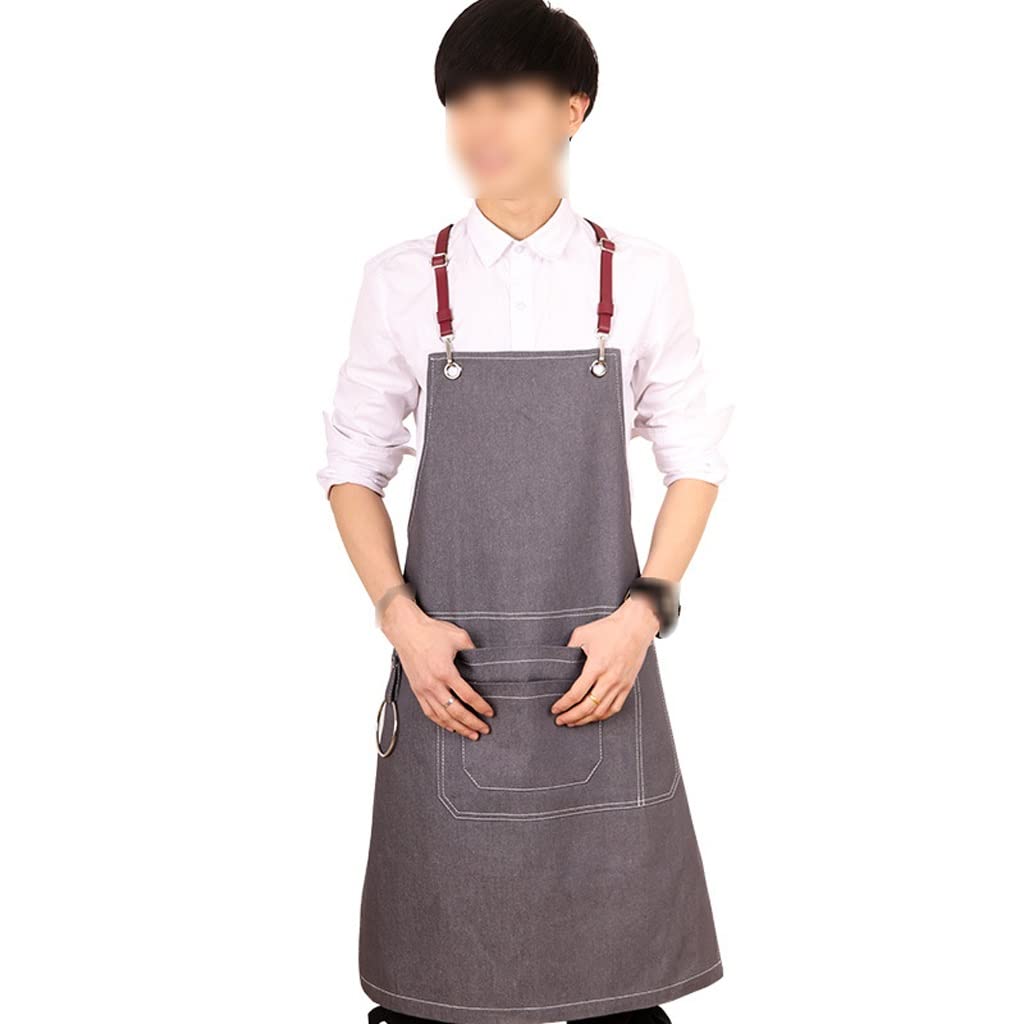 Tablier chef de cuisine anti-taches doté d'une grande poche centrale ajustable
