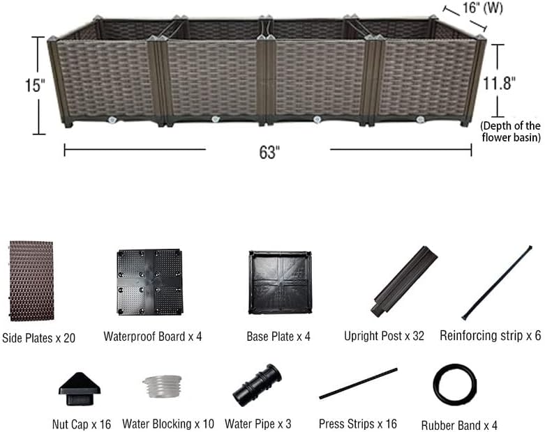 Miniatura 5 de TDDSS Macetas grandes para plantas al aire libre, macetas elevadas de jardín, cajas de jardín perfectas para jardín, patio, balcón, terraza para