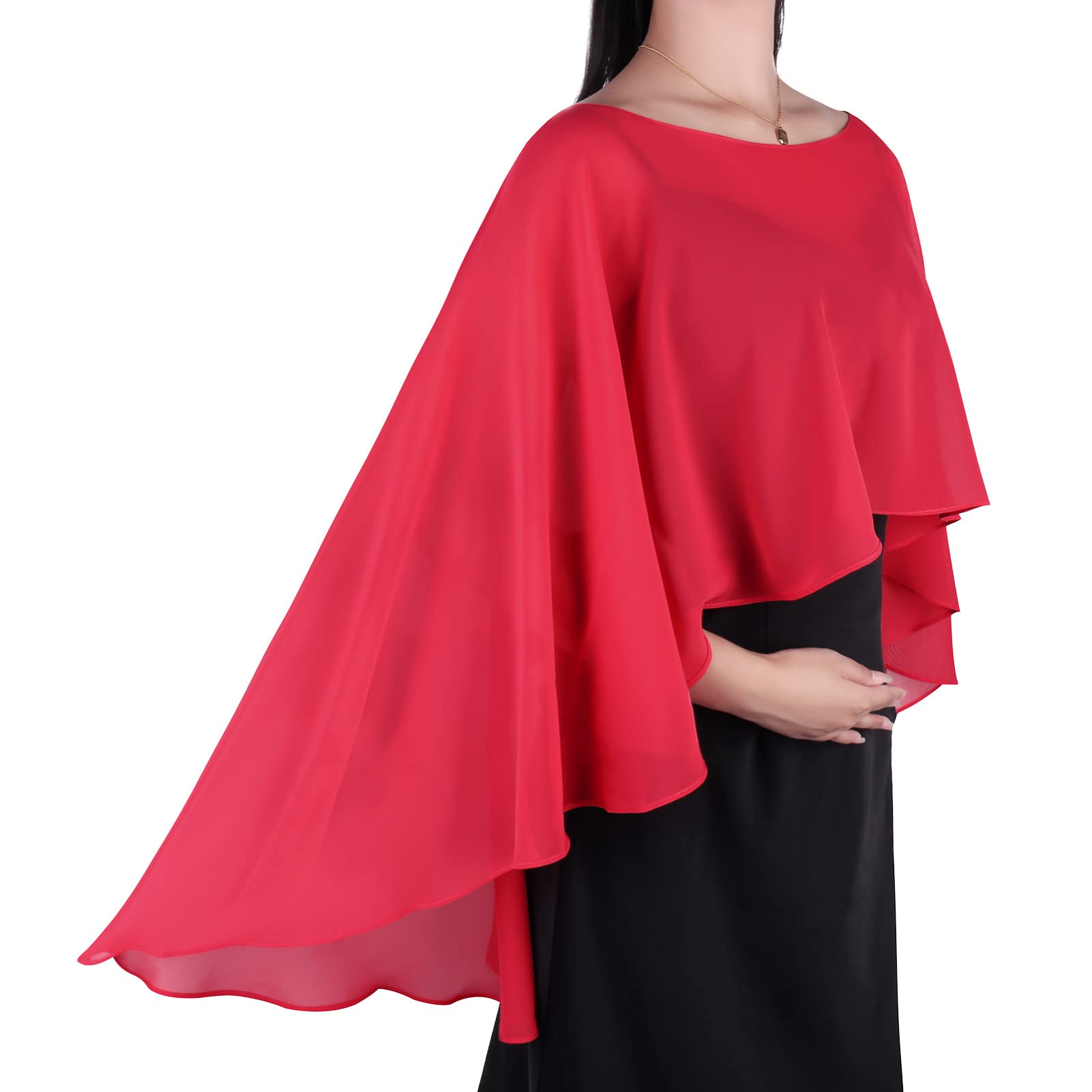 Ladiery Capas de gasa transparente suaves para mujer, chales ligeros y envolturas para vestido de fiesta de noche