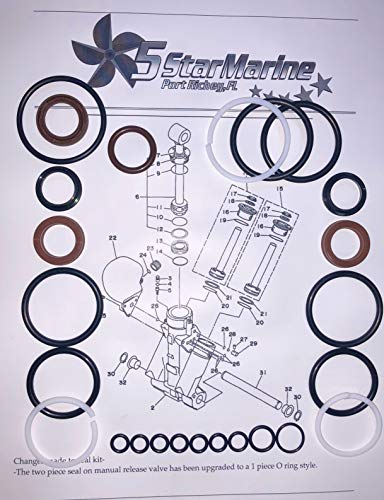 Five Star Marine Yamaha SHOWA TRIM TILT SEAL KIT F115 F150 1997-2018 (115-200 2 Stroke) (150-200 HPDI) (150-200 OX66) (225-250 HPDI Vmax) FSM026