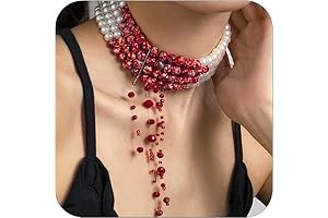 DAYANEY Blood Pearl Necklace: The Epitome of Gothic Elegance for the Halloween Season