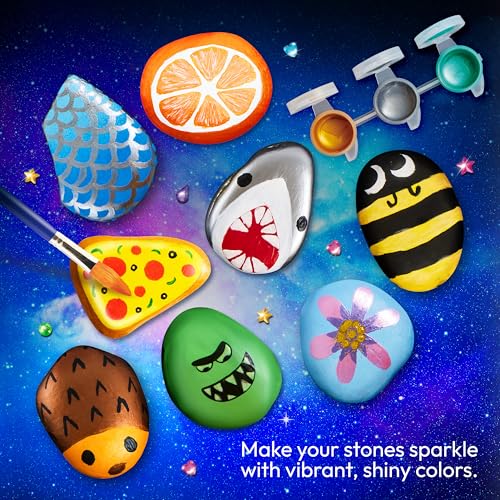 Image of Rock Painting Kit- Glow in The Dark Rock Kit, Arts and Crafts for Kids Ages 6-12, Art Supplies Toy, Kids Craft Paint Kits, Arts & Crafts for Boys Girls Birthday Party Gift Toy