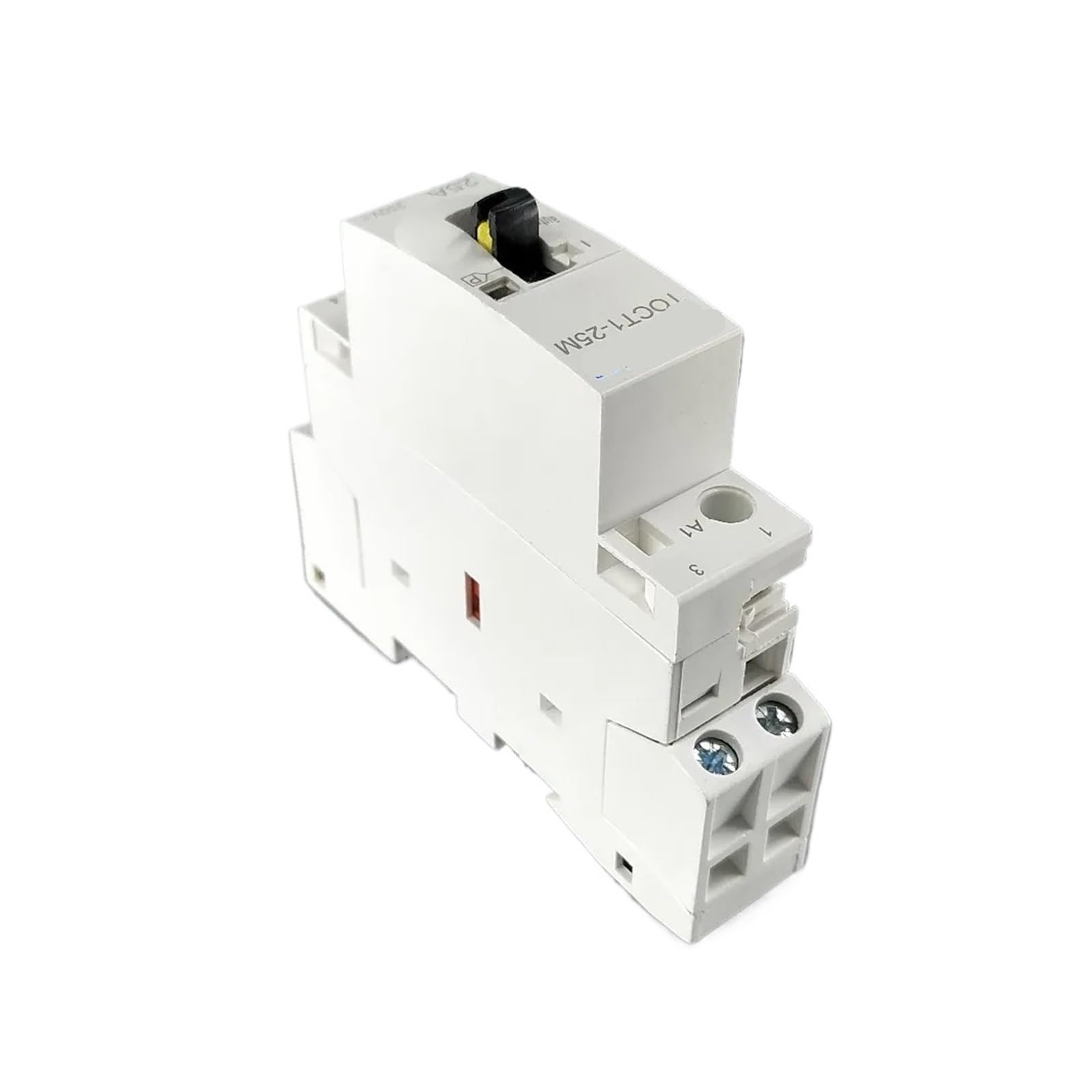 HUUOQIWY TOCT1 2P 25A 220V/230V 50/60HZ Din Rail Household AC Modular Contactor with Manual Control Switch 2NO or 1NO 1NC or 2NC(1NO 1NC)