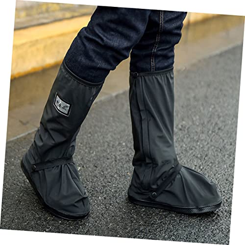 Cubiertas impermeables para calzado POPETPOP, reutilizables y antideslizantes, talla M, color negro, para actividades al aire libre en días de lluvia miniatura 5
