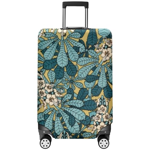 Travel Luggage Cover Suitcase Protector Scratch-Resistant Fit, Not Included Suitcase Blue White Flowering Plant XL