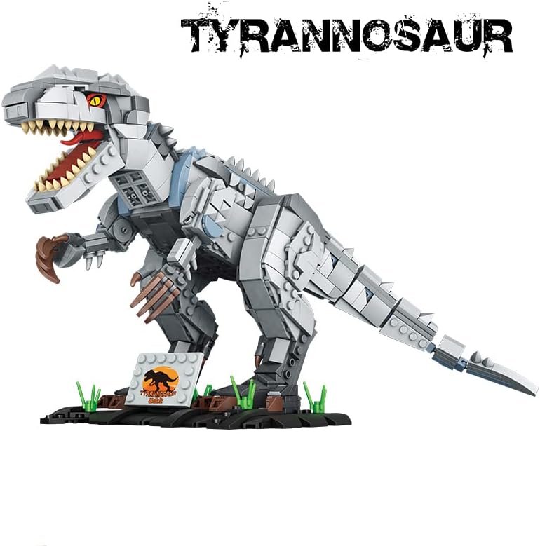 Miniatura 3 de Bloque de construcción de dinosaurio, juego de juguetes de dinosaurio movible, kits de construcción de dinosaurios para niños, modelo Tiranosaurio