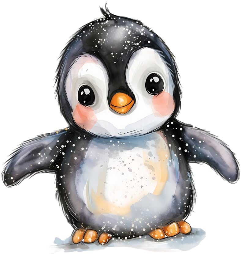 x4 Baby Penguin Vinyl Stickers Cover Marks Non Transparent Waterproof Nursery Decals 1@ 20cm Tall Ideal for Toilets car
