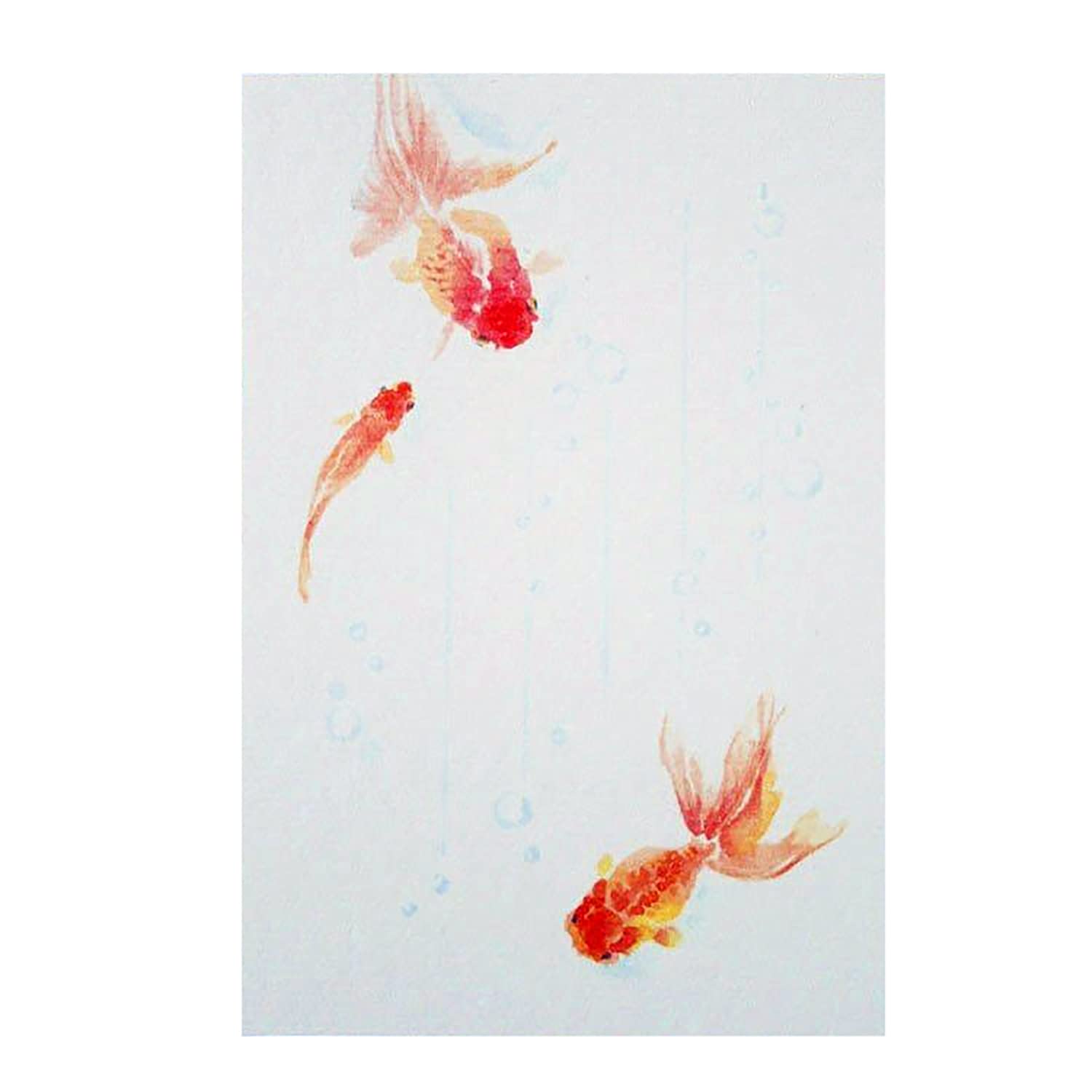 Amazon | めでたや 和紙 季節の はがき 盛夏 金魚とあぶく