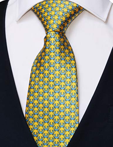 100% Silk Ties for Men Handmade Neckties with Crabs Printed+Gift box