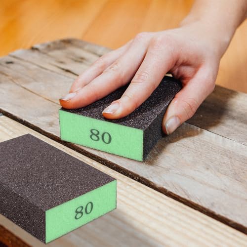 Image of Romeda 8-Pack Sandpaper Block, 80 Grits Washable and Reusable Handmade Sanding Sponge, Drywall Sandpaper Blocks for Wooden Drywall Sheetrock and Metal Glazing