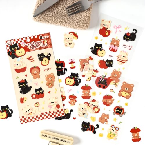 Image of 128Pcs Cute Pets for Scrapbooking,Self-Adhesive Transparent Cute Pets Scrapbook Supplies Journaling Supplies for Adult Card Making Letters DIY Water Bottle Cards Decoration