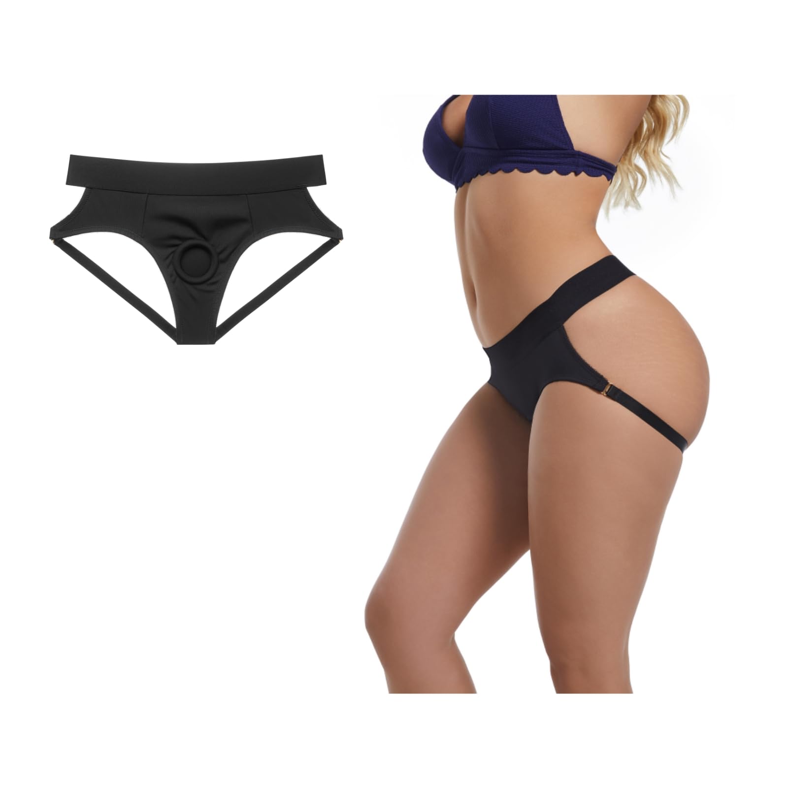 BQQSHHstrap on,strap on harness underwear,strap on boxers,strapless strap on for men women couple black