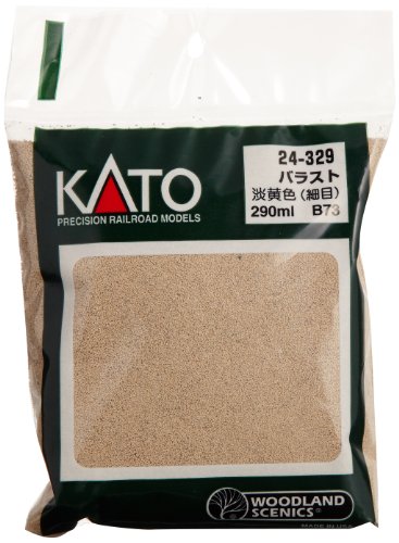 Ballast Kato 24-329 jaune clair à granulométrie fine pour fixation stable des rails