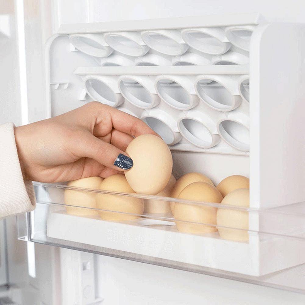 3-teiliger Eier- & Teigtaschen-Organizer Für Den Kühlschrank – Durchsichtig, Stapelbar, Mikrowellengeeignet