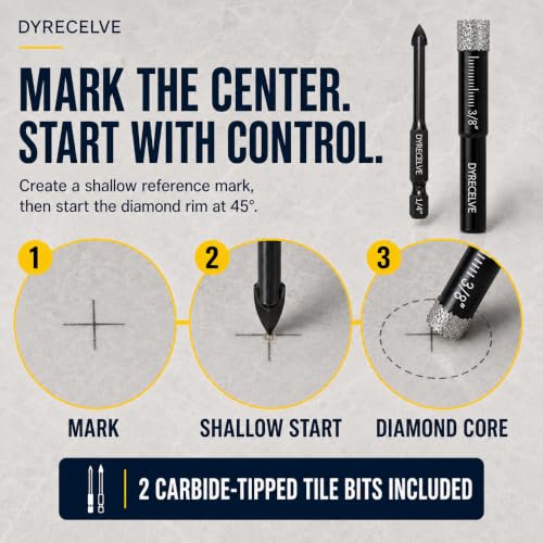 DYRECELVE Dry Diamond Drill Bit Set