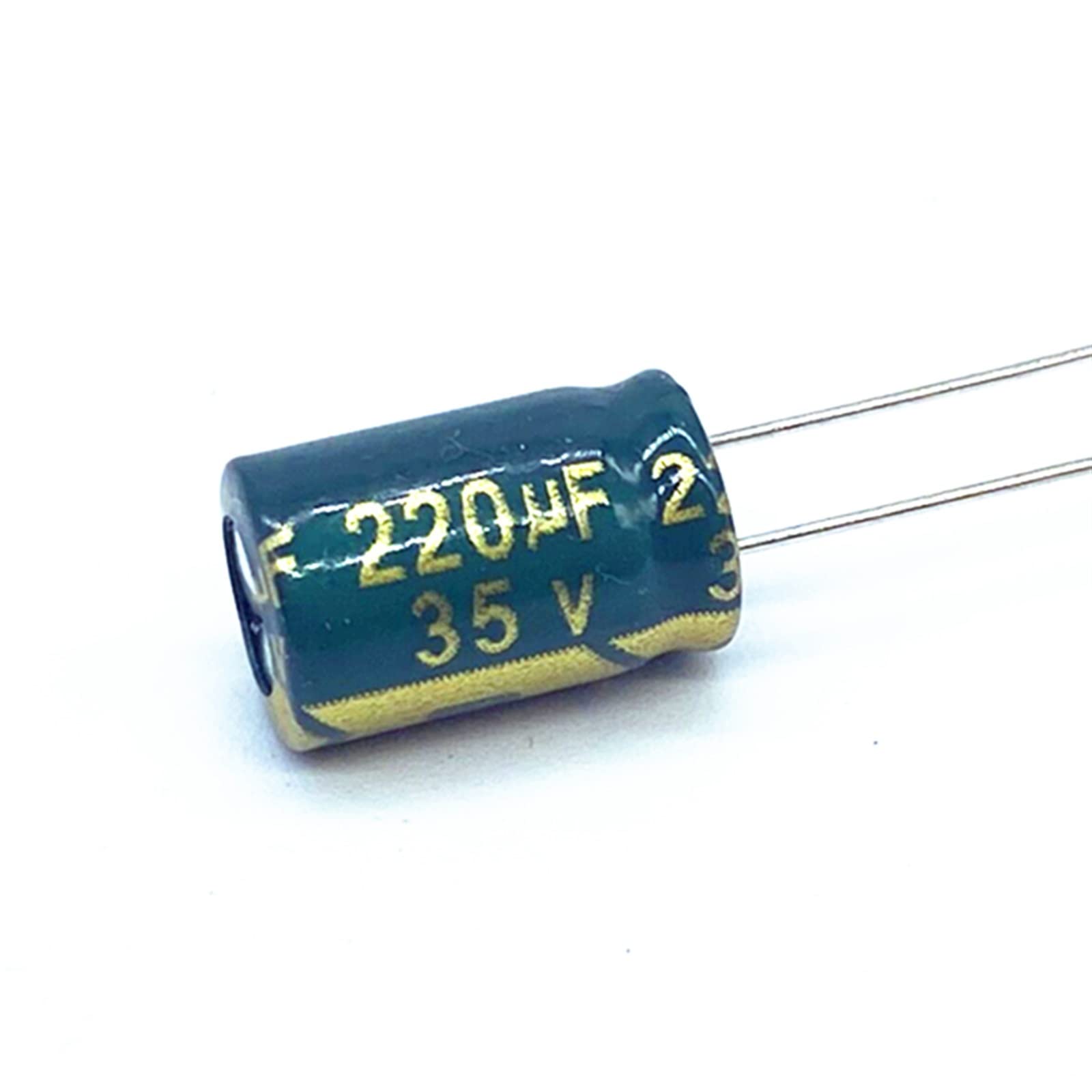 200 Stück Aluminium-Elektrolytkondensator mit niedrigem ESR/Impedanz, hoher Frequenz, 35 V, 220 UF, Größe 8 x 12 mm, 220 UF, 35 V ERTEYIN