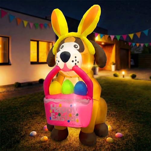 6ft LED Easter Dog Inflatable - 50% OFF - Image 2