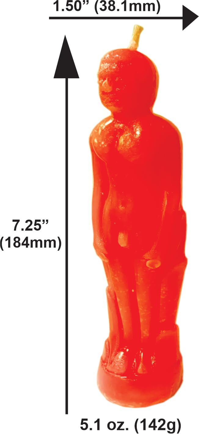 48 Pieces Aura Figure Candle RED Man Vela Figura Hombre Rojo 7.25