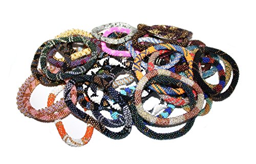 Wholesale 5 dozen (60 pieces) Crochet Glass Seed Bead Bracelet Nepal Bracelet