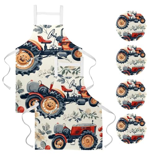 Tablier de serveur et serveuse anti-taches avec 4 broches incluses