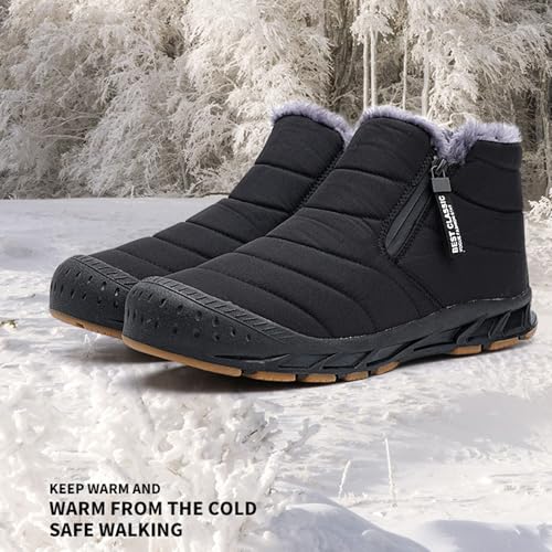 Snow Boots Waterproof Winter Shoes Men Fur Lined Ankle Boots Zipper Closure Slip on Outdoor Women2