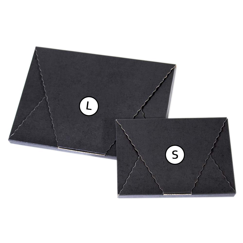 Caja en Cruz | Caja Sobre | Caja Regalo de Cartón Negro | Talla L | 10 Unidades