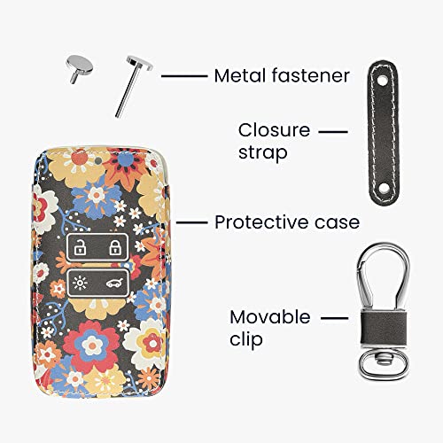 kwmobile Key Cover Compatible with Renault 4 Button Car Key Smart Key (only Keyless Go), Faux Leather - Image 4