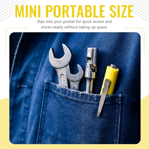 Image of Honoson 25 Pcs Pocket Screwdriver Mini Tops and Pocket Clips Magnetic Slotted Small Screw Driver with a Single Blade Head for Mechanical, Electrician (Yellow)