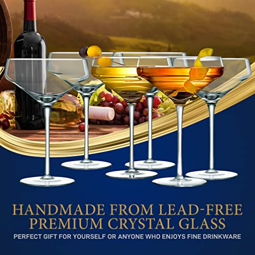 6 Sets Of Crystal Martini Glass, Ultra Clear, Elegant Wine Glass, 100% Hand Blown, Dishwasher Safe, Classy And Reusable Packaging #TOP1