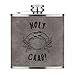 Heilig Crab 6oz Pu-Leder Flachmann Grau Luxe