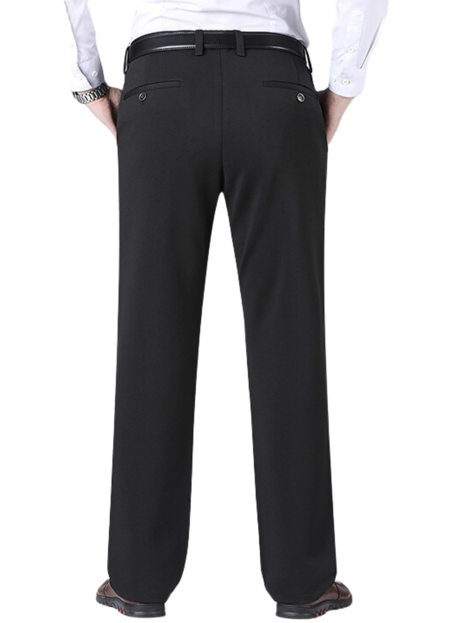 MAGIC SELECT Pantaloni da Uomo Eleganti. Pantaloni da Abito, Taglio Dritto con Pieghe e Tasche da Utilizzare in Ufficio, Lavoro, Cameriere, Impiegato di Magazzino (Primavera-Estate)