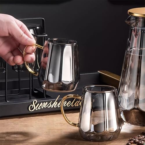 Vasos de agua anticaídas pack de 2 vasos de vidrio ámbar gruesos para café 5