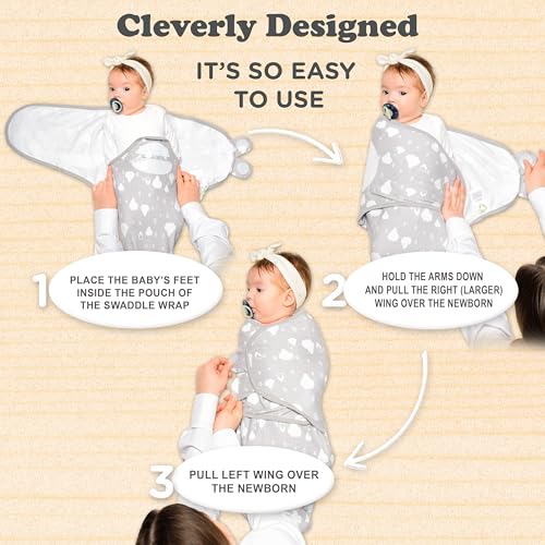 Image of Baby Swaddle Blankets for Boys and Girls | 3-6 Month | 3 Set of Adjustable Swaddle Wraps with Fastener Straps | Breathable Ultra Soft Cotton