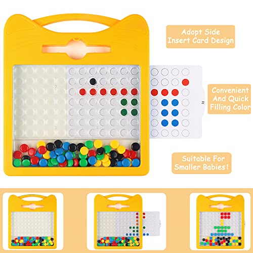 Qifun Magnetic Drawing Board For Toddlers 1-3, Magnetic Toys With Magnetic Beads Pen Kids Toys, Magnetic Dot Art For Kids Travel Toys Toddler Toys Age 2-4 Birthday Gifts For 3 4 5 6 Year Old (Yellow) #TOP1
