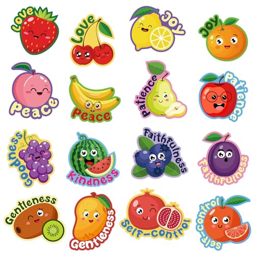 Cinrobiye 400 Fruit of The Spirit Stickers Summer Back to School Religious Sticker Teacher Reward Motivational Good Job Labels Bible Cute Stickers for Kids First Day of School Homework Classroom