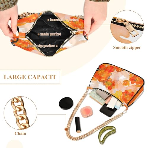 Shoulder Bags for Women Flower Floral Hobo Tote Handbag Small Clutch Purse with Zipper Closure4