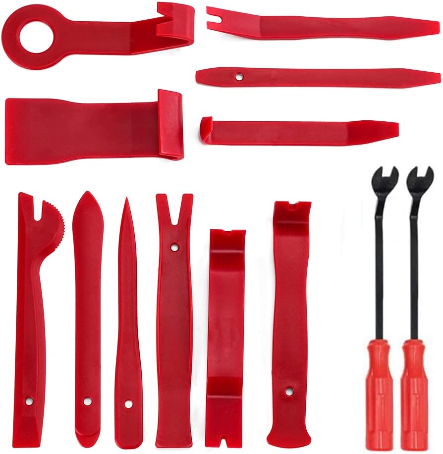 車のドアクリップパネルとオーディオダッシュボードの解体に対応した2個の6インチドライバーを備えた13PCS自動トリム取り外しツールキ