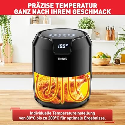 Tefal Heißluftfritteuse Easy Fry Precision XL, Air Fryer, 1500 W, 4,2 L für 6 Portionen, 8 automatische Programme, Digitales Display, energiesparend, gesunde Friteuse ohne Öl, schwarz, EY4018 – Bild 7