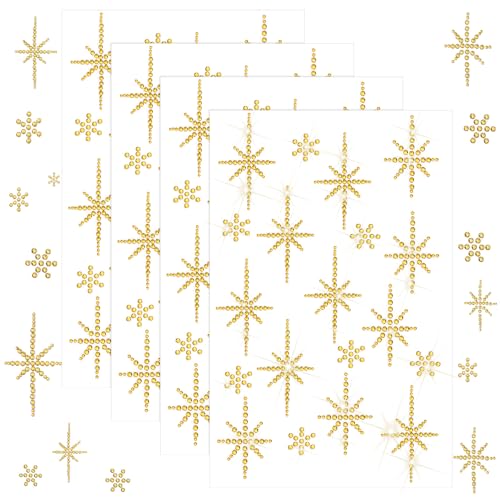 Image of Epakh 84 Glitter Bling Rhinestone Sticker, Bethlehem Star, Gold | Self Adhesive Gem Stickers for Phone Laptop Car Face Makeup, Sparkly Crystal Rhinestone Decals for Gifts Craft Projects