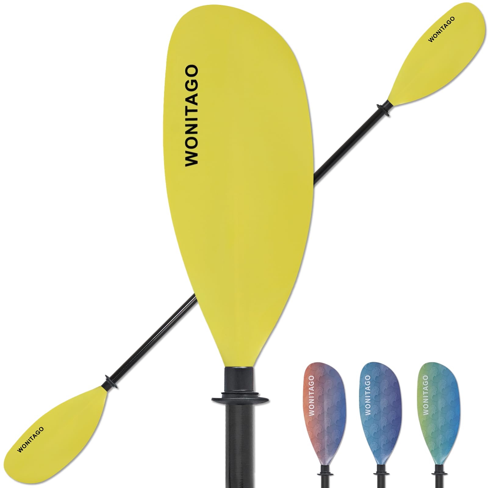 Kajakpaddel mit Fiberglas-Schaft und verstärktem Nylonblatt, verstellbare Kajak-Ruder, 3-teilig, 230-250 cm/90-98 Zoll, 210-230 cm/82-90 Zoll