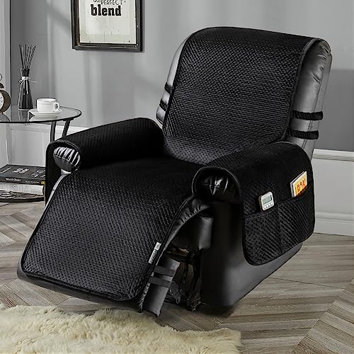 STONECREST Recliner Chair Cover Water Resistant Velvet Quilted Slipcover Stay in Place BlackGrey Recliner 23 Regular product thumbnail 9