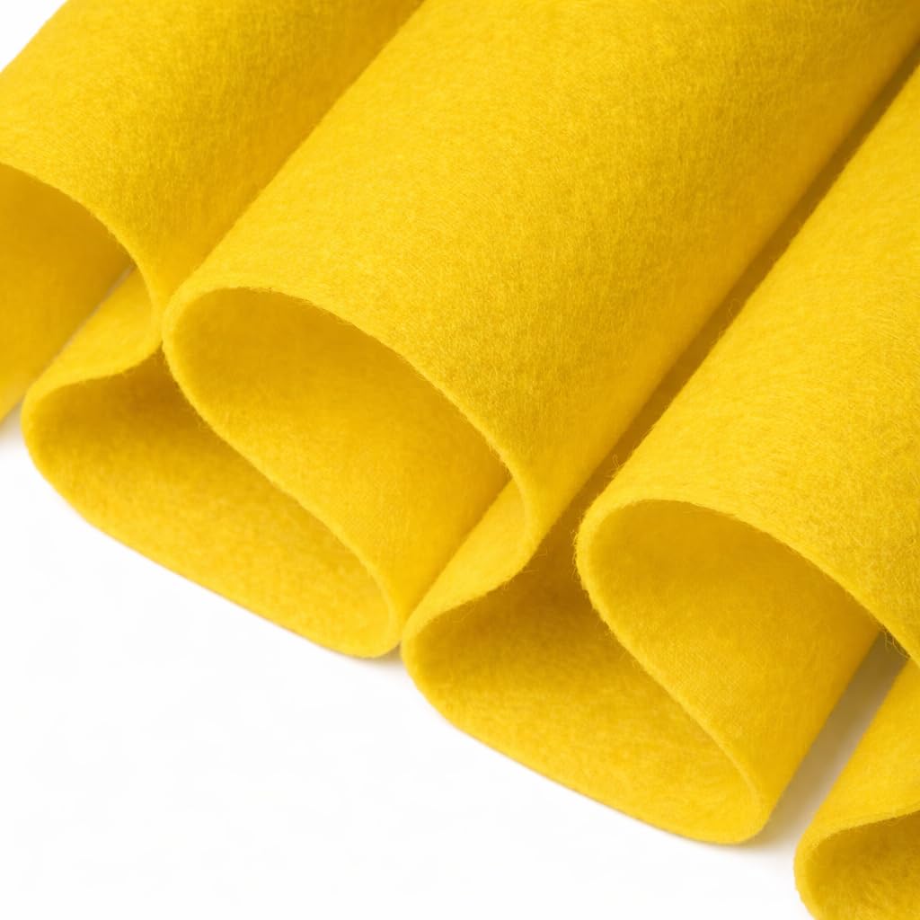 FabricLA Craft Felt Fabric - 72" Inch (182 cm) Wide & 1.6mm Thick Felt Fabric by The Yard - Yellow, 2 Continuous Yard (1.8 Meters) โ image 1