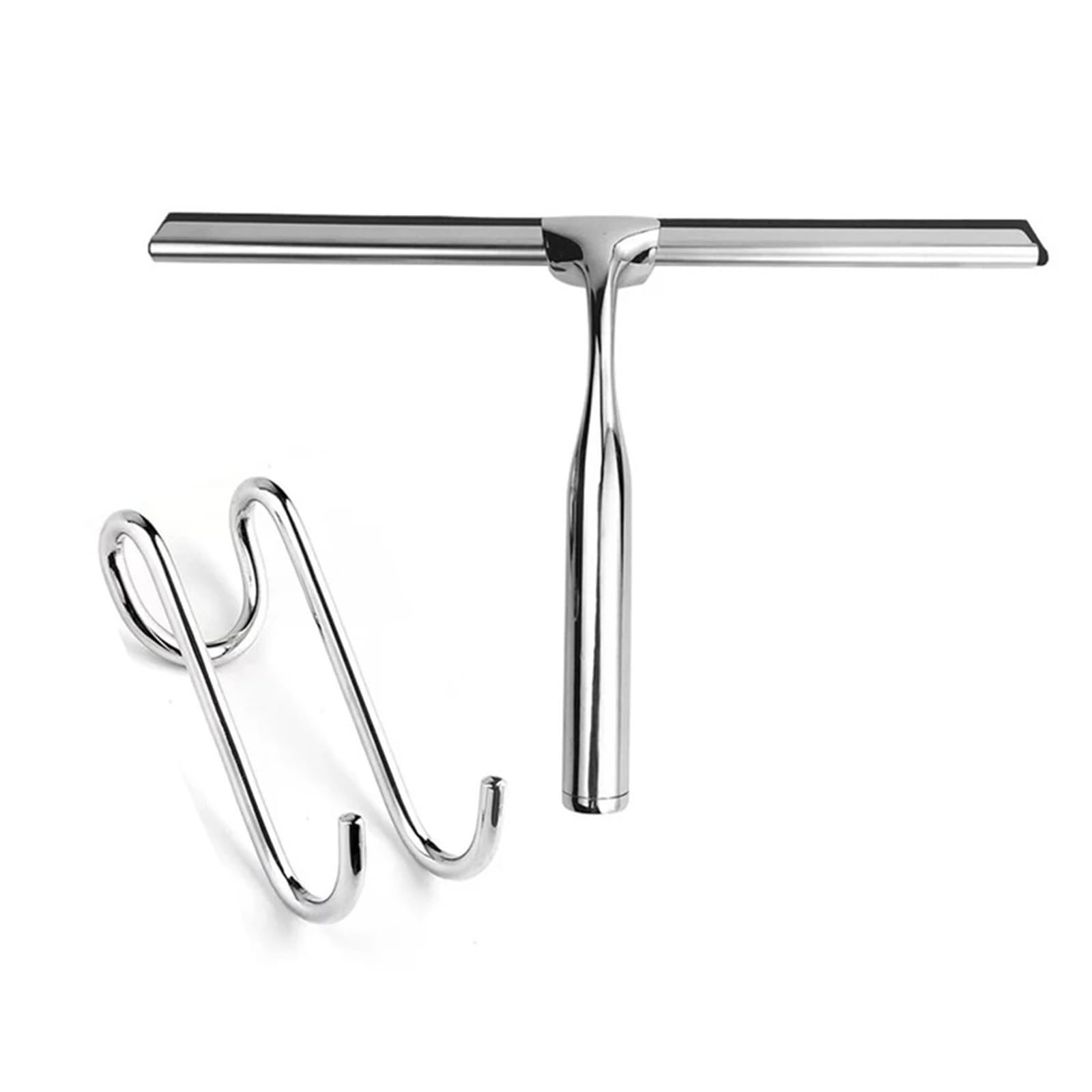 Stainless Steel Shower Squeegee Glass Wiper Scraper Cleaner Brush Multifunctional Bathroom Mirror Cleaning For Windows Mirrors