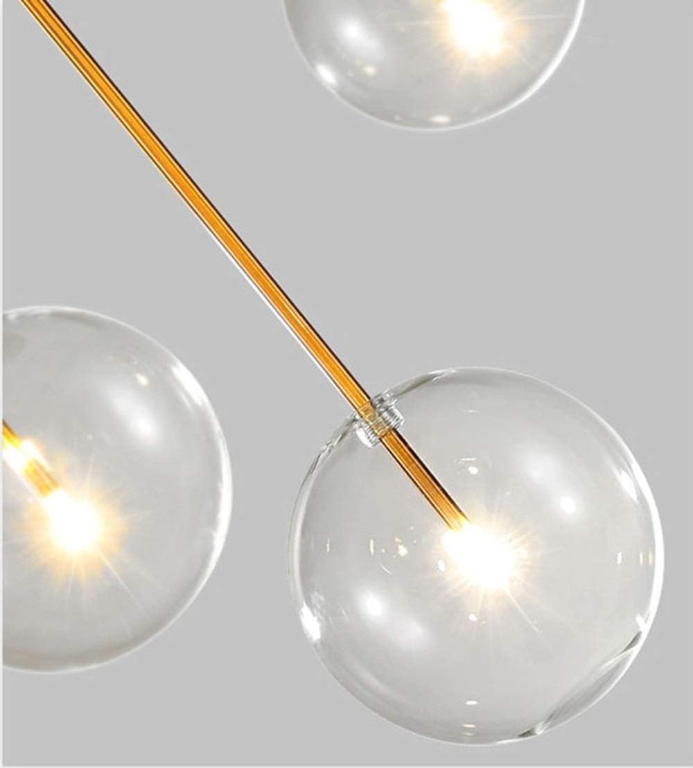 Chandeliers, Modern Dining Tablep,Kitchen Lightglass Ball Hangingp Height Adjustable Led for Dining Room Living Room Bedroom/15Cm