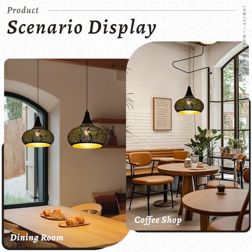 Image of Corridor Black Pendant Lights Plug-in Hanging Lighting Moroccan