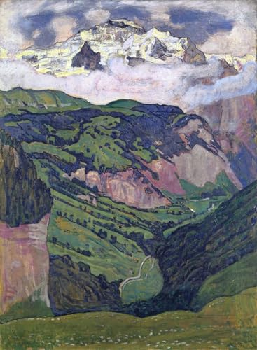 Toile Jungfrau Ferdinand Hodler pour creer une ambiance contemplative et moderne au salon