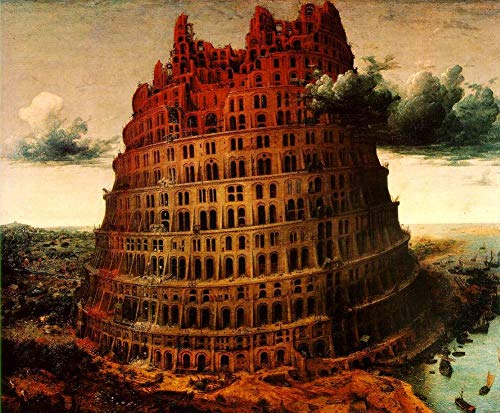 Peinture à l'huile de la Tour de Babel faite main sur toile par des professeurs d'art