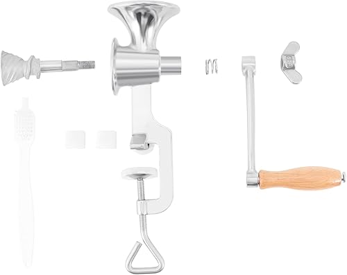 Miniatura 3 de H-YEEU Molinillo de grano manivela manual de acero inoxidable molinillo de alimentos manual con abrazadera de mesa molinillo de maíz con finura