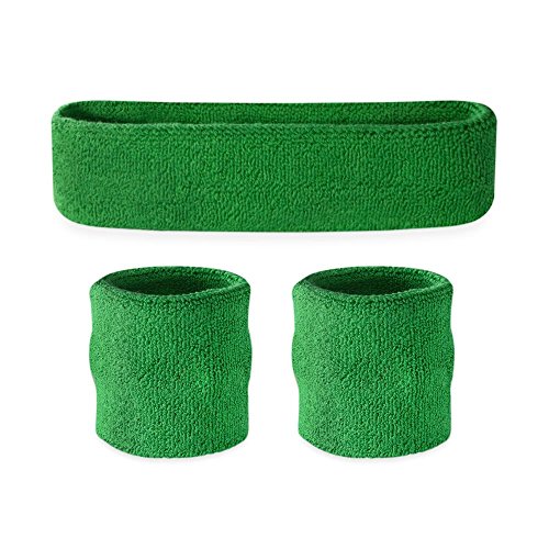 Suddora Kids Sweatband Set (1 Headband / 2 Wristbands) - Green