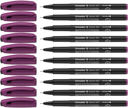 Schneider Topliner 967 Fineliner (Strichstärke 0,4 mm) 10 Stück violett